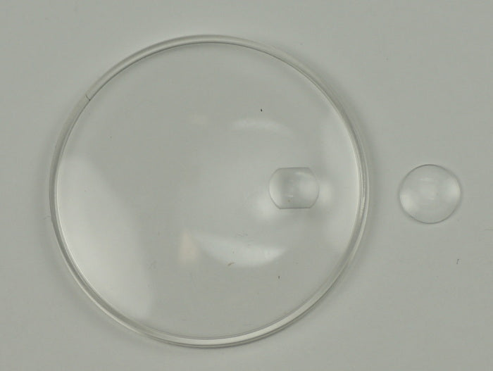 Bubble mineral maginifier lens for date window watch on crystals glue on crystal